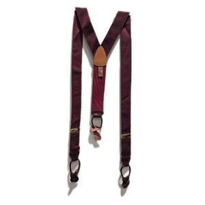 Vintage Trafalgar Maroon Nylon Suspenders Leather Tabs